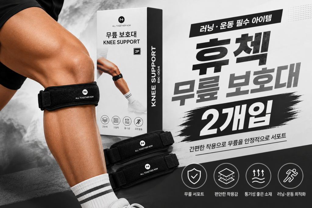 휴첵 무릎 보호대 CHUB099·CHUB098, 러닝과 운동을 위한 간편한 무릎 서포트 제품 이미지