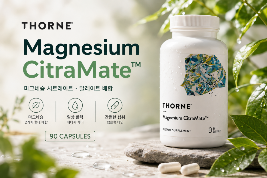Thorne Magnesium CitraMate 90캡슐, 쏜리서치 마그네슘 시트라메이트 캡슐 90정 제품 이미지