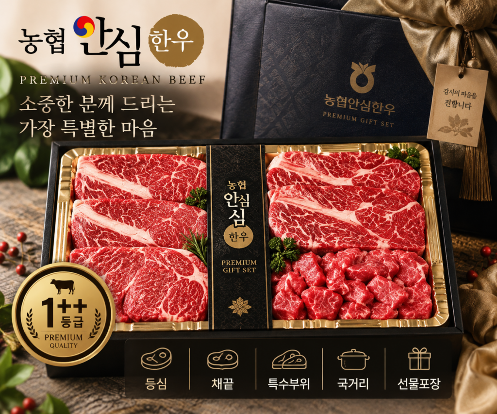 “최저가 9만원대” 농협 안심 한우 선물 세트 1++/1등급 소고기 등심 채끝 설 추석 선물 세트 제품 이미지